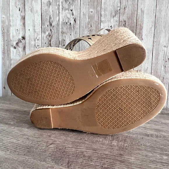 Tory Burch Gold Woven Espadrilles Size 10.5 - Picture 5 of 5
